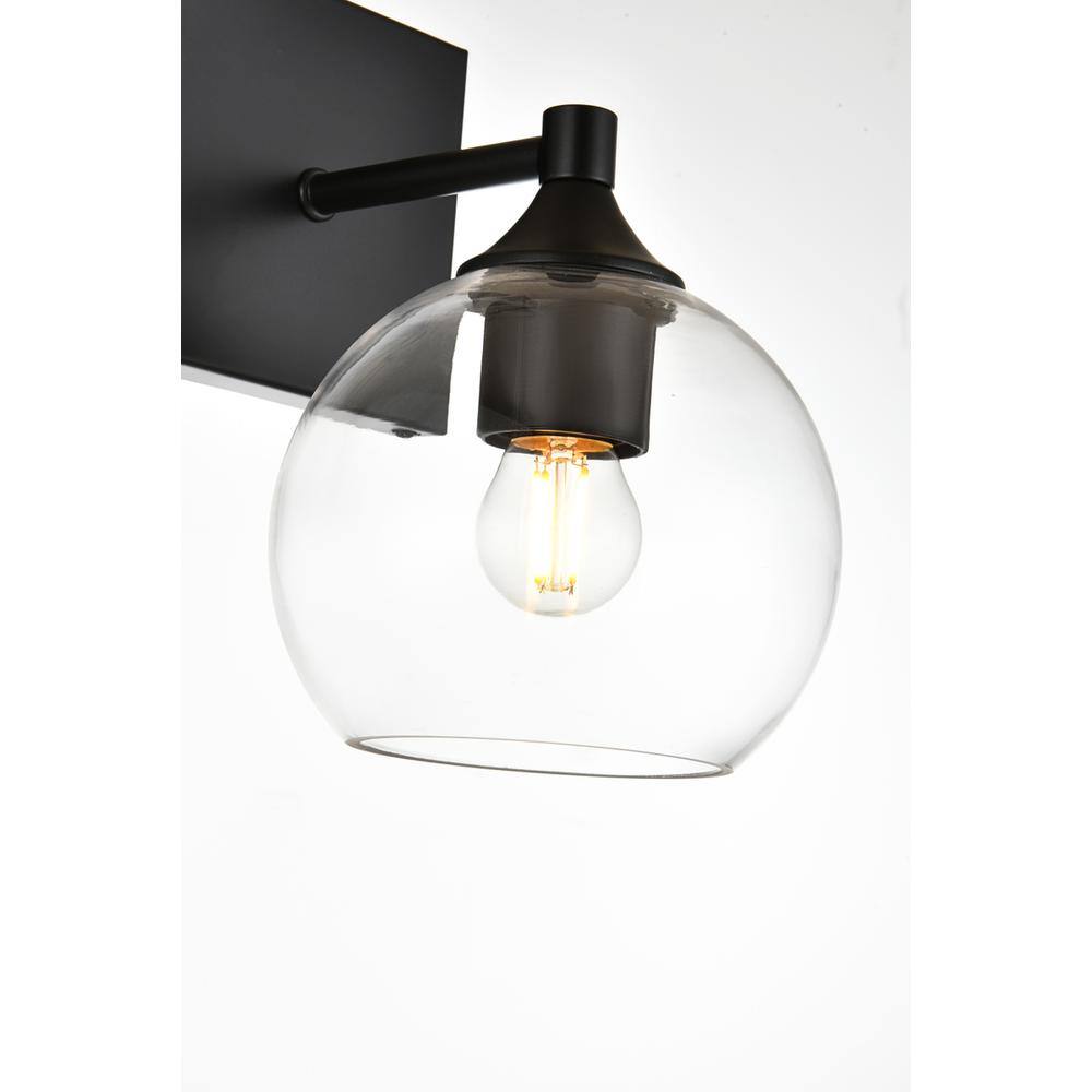 Left. Living District - Foster 1 light Black and Clear Bath Sconce - Black And Clear.