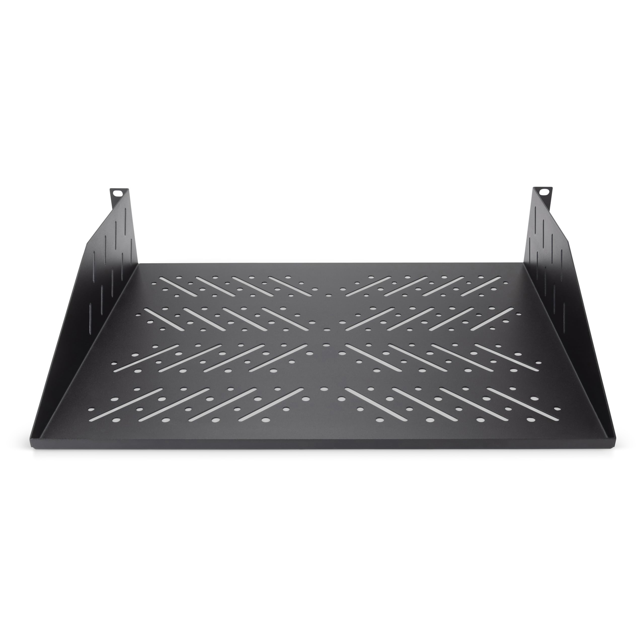 Left. On Stage Stands - On-Stage Vented Rack Shelf - 2U - Black.