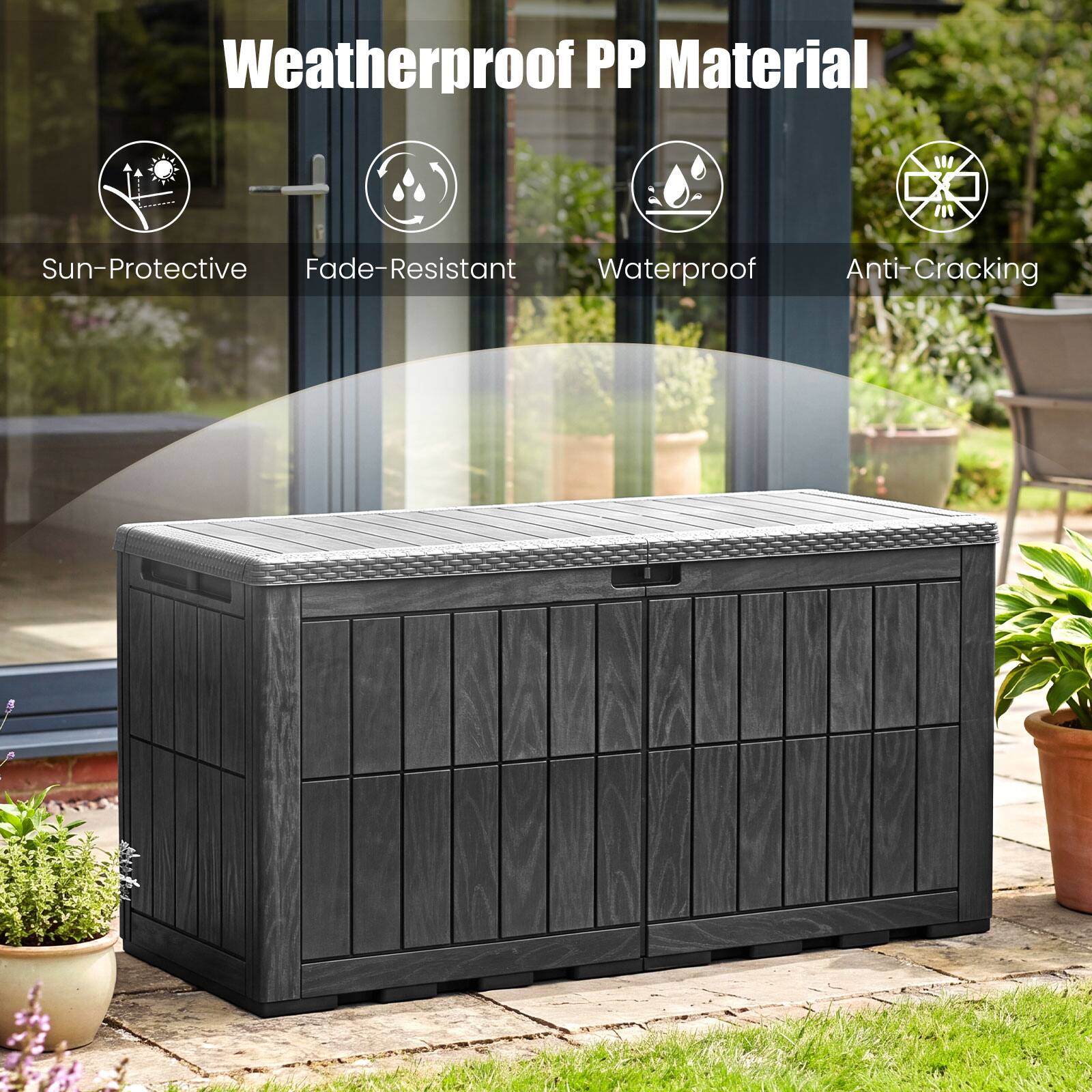Weatherproof PP Material

- Sun-Protective
- Fade-Resistant
- Waterproof
- Anti-Cracking