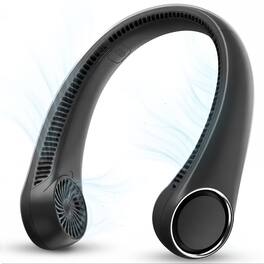 Luminuxe - Portable Neck Fan, Rechargeable Hands-Free Wearable Fan, 3-Speed Adjustable Cooling, Lightweight Outdoor Travel Fan - Black