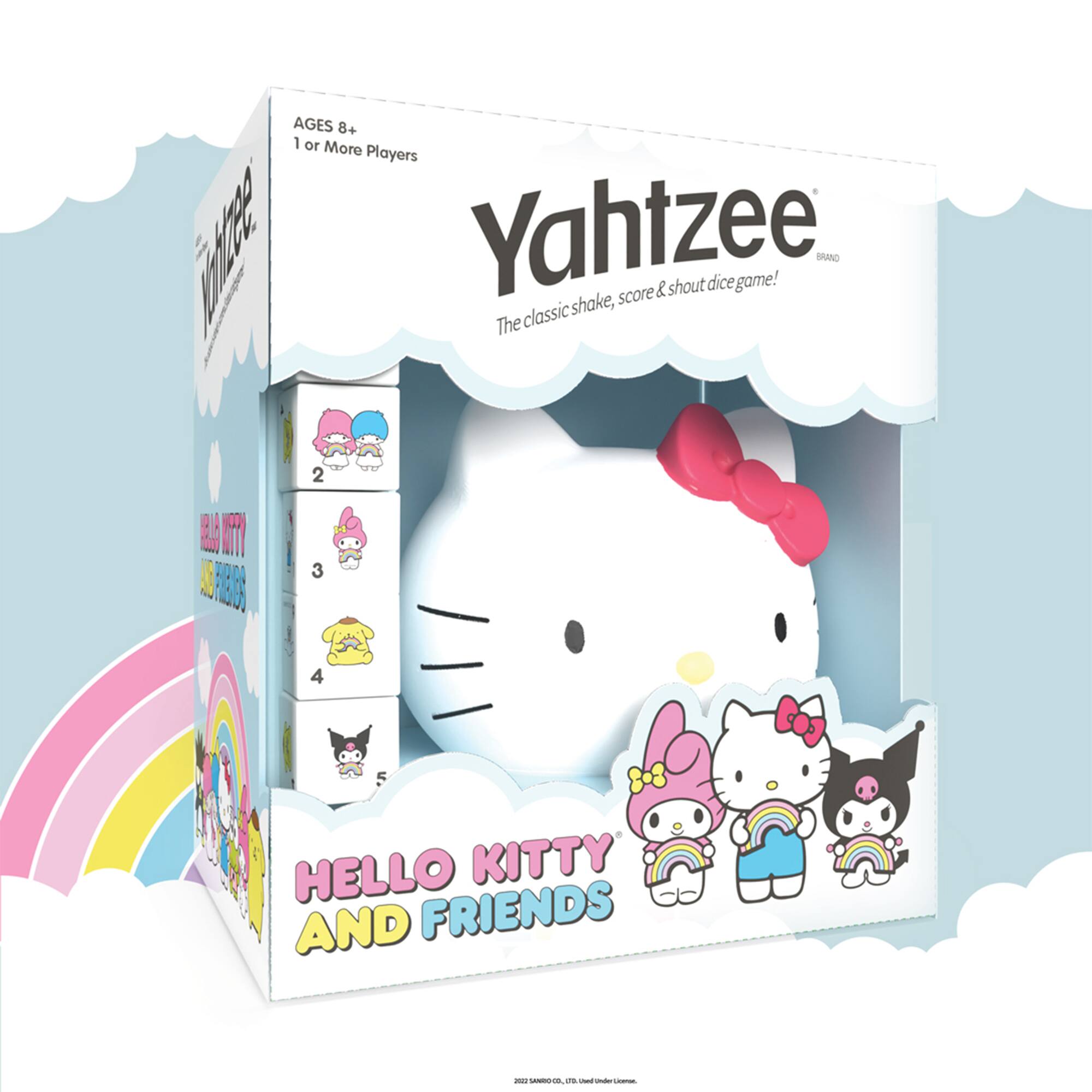 Ages 8+ 1 or More Players MMdag Yahtzee score & shout dice game! The classic shake, rattle, and roll game.