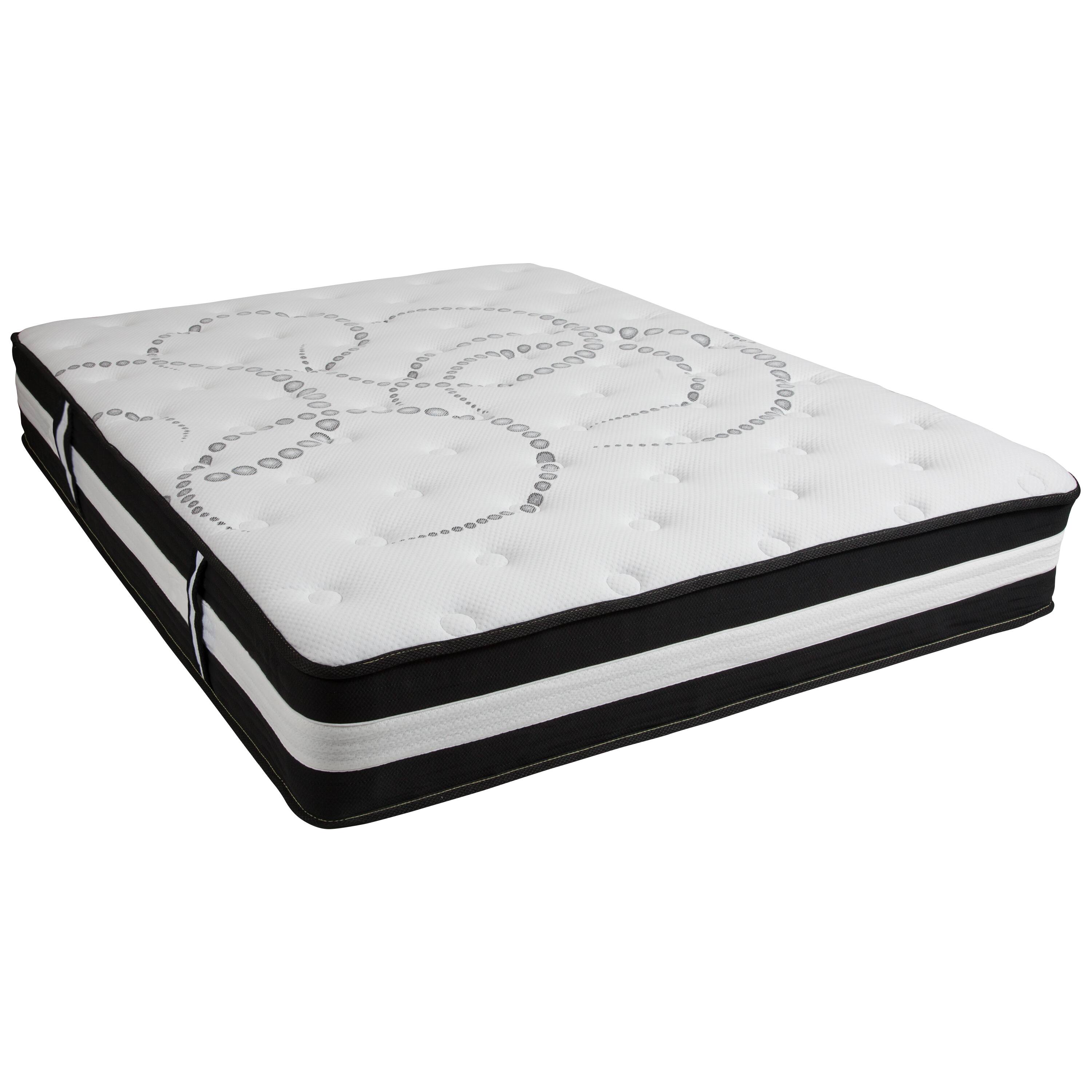 Alt View 1. Emma + Oliver - 12 Inch CertiPUR-US Certified Hybrid Pocket Spring Mattress, Mattress in a Box - Premium Mattress - White.