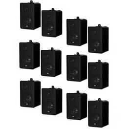 Acoustic Audio by Goldwood - 251B Indoor Outdoor 3 Way All-Weather Speakers 6 Pair Pack 251B-6Pr - Black