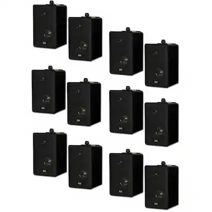 Front. Acoustic Audio by Goldwood - 251B Indoor Outdoor 3 Way All-Weather Speakers 6 Pair Pack 251B-6Pr - Black.