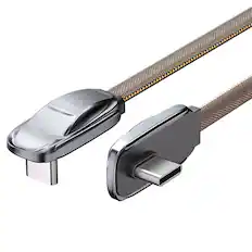 Front. FIELUX - FIELUX L-Shape 240W USB-C to USB-C Charging Cable 10ft - Brown.