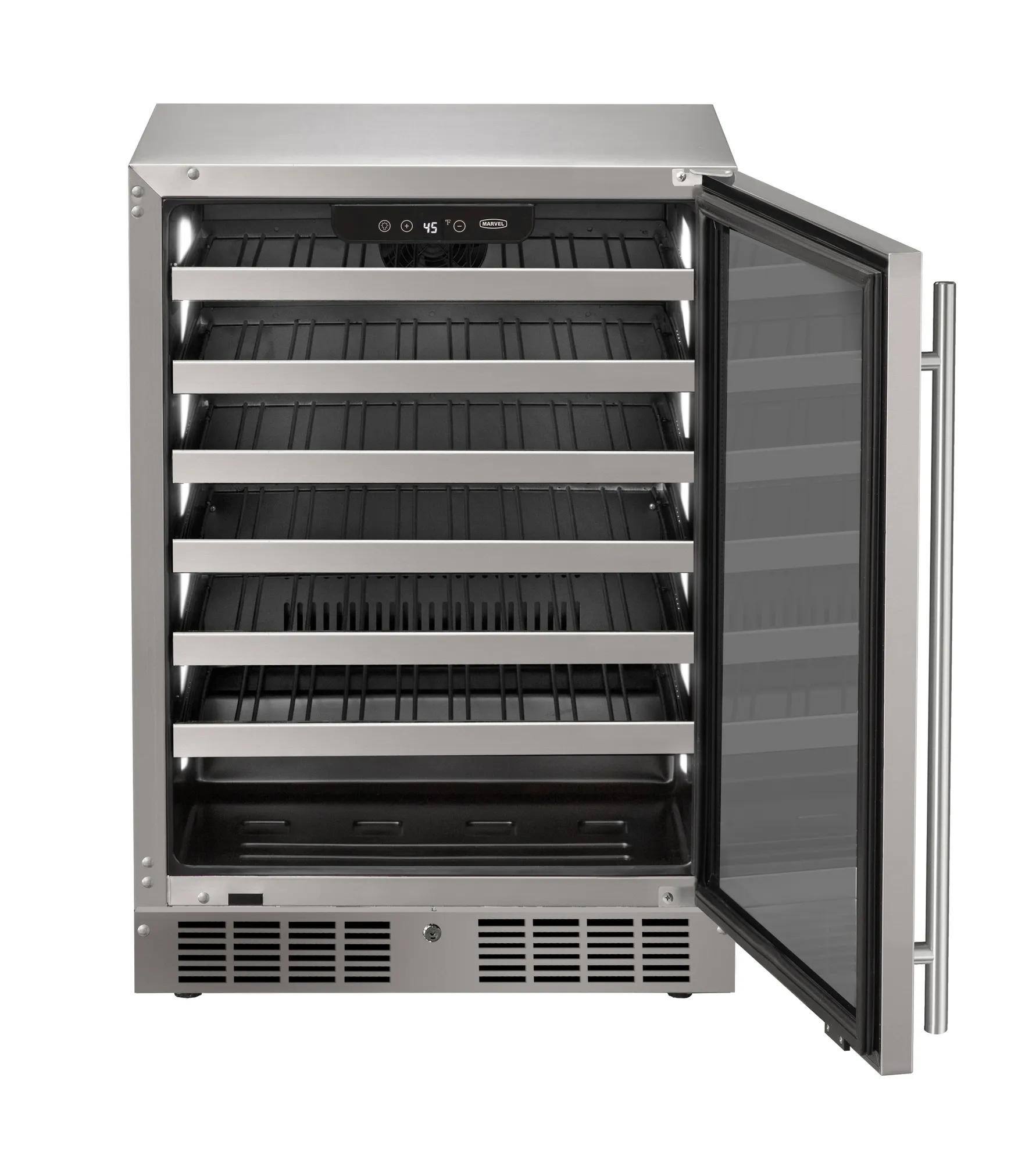 Angle. Marvel - Marvel 24"W. 5.1 Cu.Ft. Built-In Wine Refrigerator-Stainless Steel Frame/Glass - Stainless Steel.