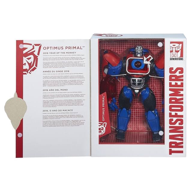 - OPTIMUS PRIMAL™  
  2016 YEAR OF THE MONKEY  
  ANNE DU SINGE 2016  
  2016 AÑO DEL MONO  
  2016 O ANO DO MACACO  

- TRANSFORMERS GENERATIONS