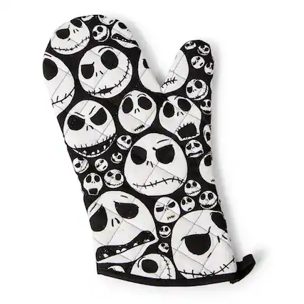 Front. Disney - Disney The Nightmare Before Christmas Jack Faces Kitchen Oven Mitt Glove - Black.