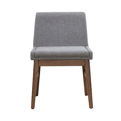 Front. Liberty Furniture Industries - Space Savers Dining Accent Upholstered Side Chair (RTA) -Set of 2 - Satin Walnut - Grey.