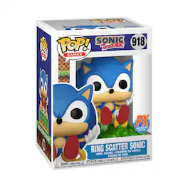 Funko - Pop! Sonic the Hedgehog Ring Scatter Sonic #918 PX Previews Exclusive Vinyl Figure - Multicolored