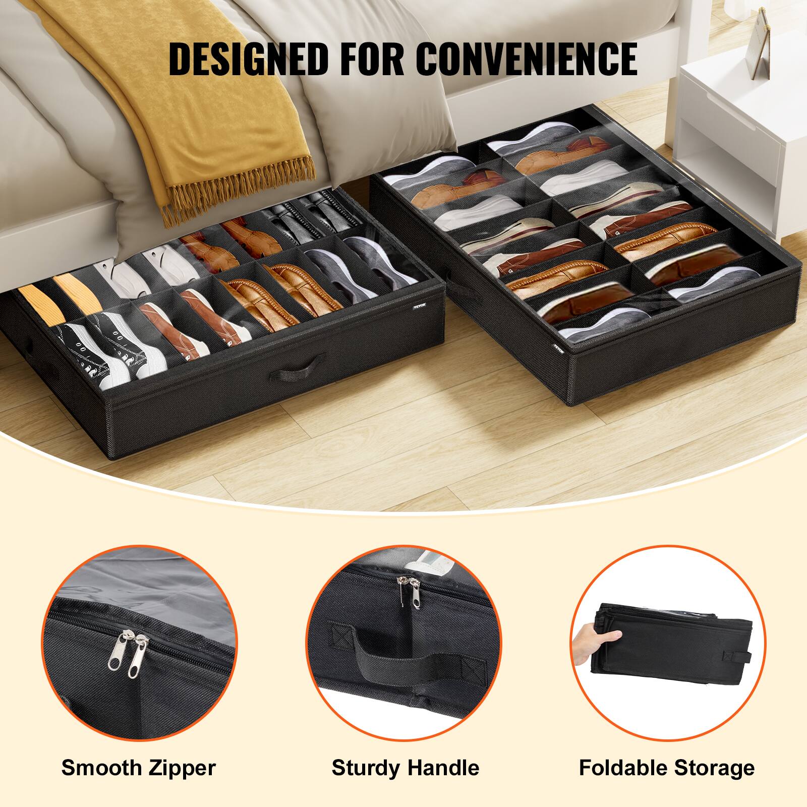 DESIGNED FOR CONVENIENCE

Smooth Zipper  
Sturdy Handle  
Foldable Storage