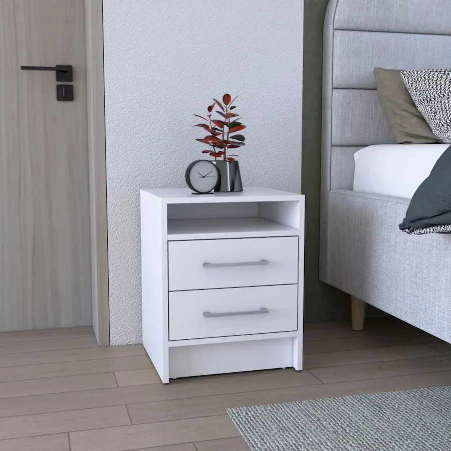 Mdf Tech TuHome Greter Nightstand MDF White MLB10946 - Best Buy
