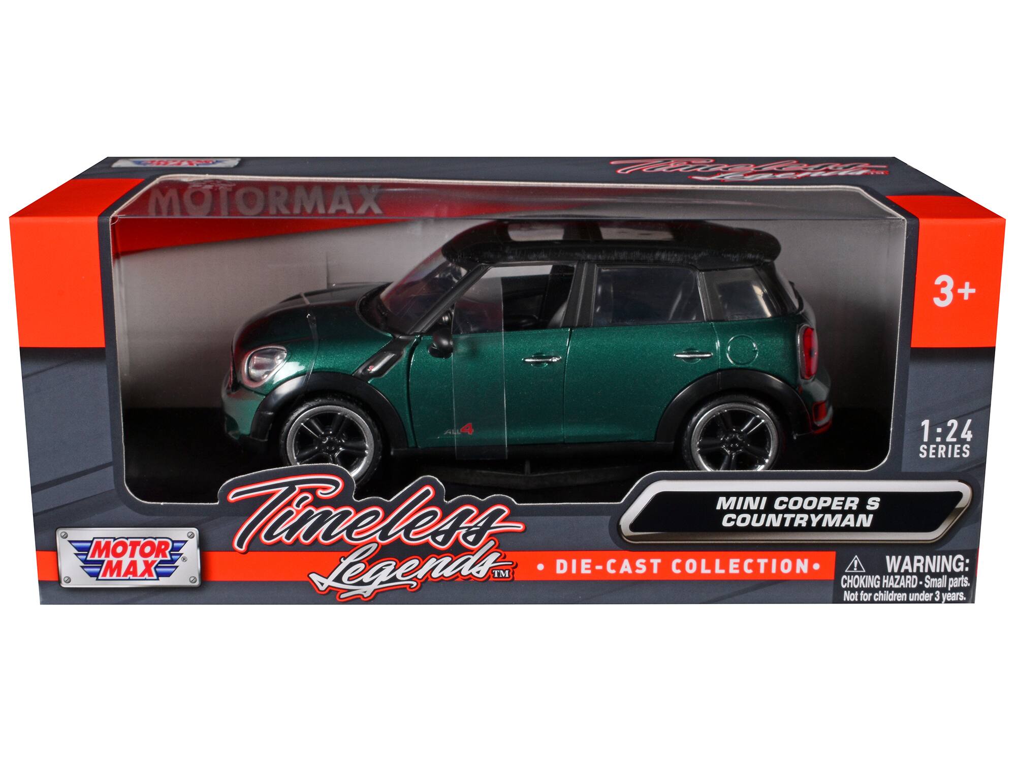MOTORMAX F  
3+  
1:24 SERIES  
MINI COOPER S COUNTRYMAN  
TIMELESS LEGENDS DIE-CAST COLLECTION  
WARNING: TM - CHOKING HAZARD - Small parts. Not for children under 3 years.