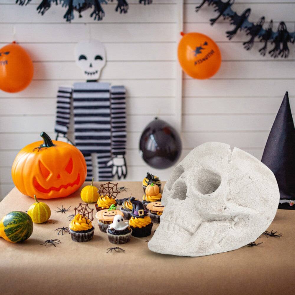 Alt View 1. Boyel Living - White Spooky Skull Fire Pit Decor for Halloween - White.
