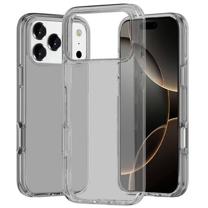 Front. Kitcheniva - Translucent Case With Tempered Glass For iPhone 17 Pro Max Ultra Thick 3mm Smoke - Gray.