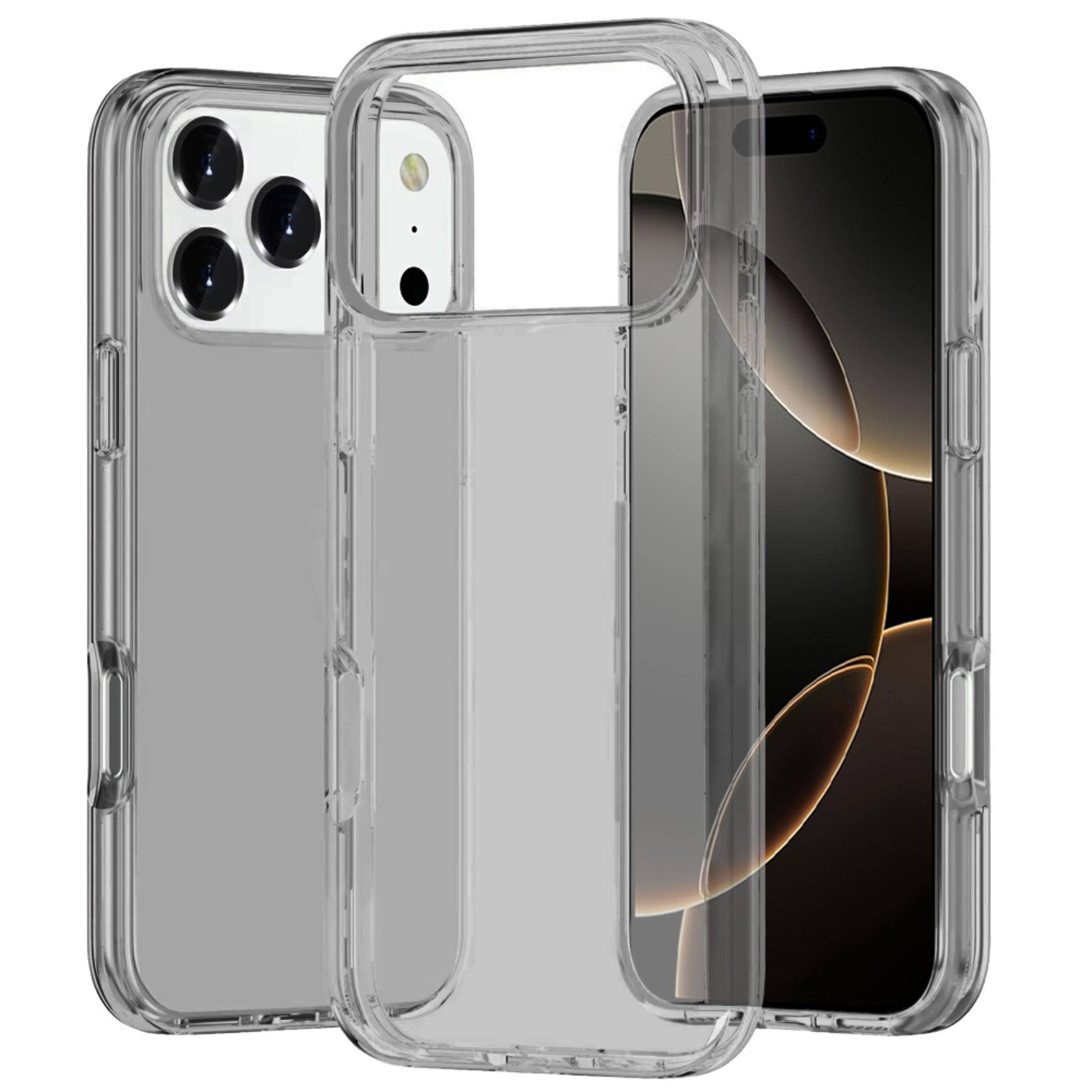 Front. Kitcheniva - Translucent Case With Tempered Glass For iPhone 17 Pro Max Ultra Thick 3mm Smoke - Gray.