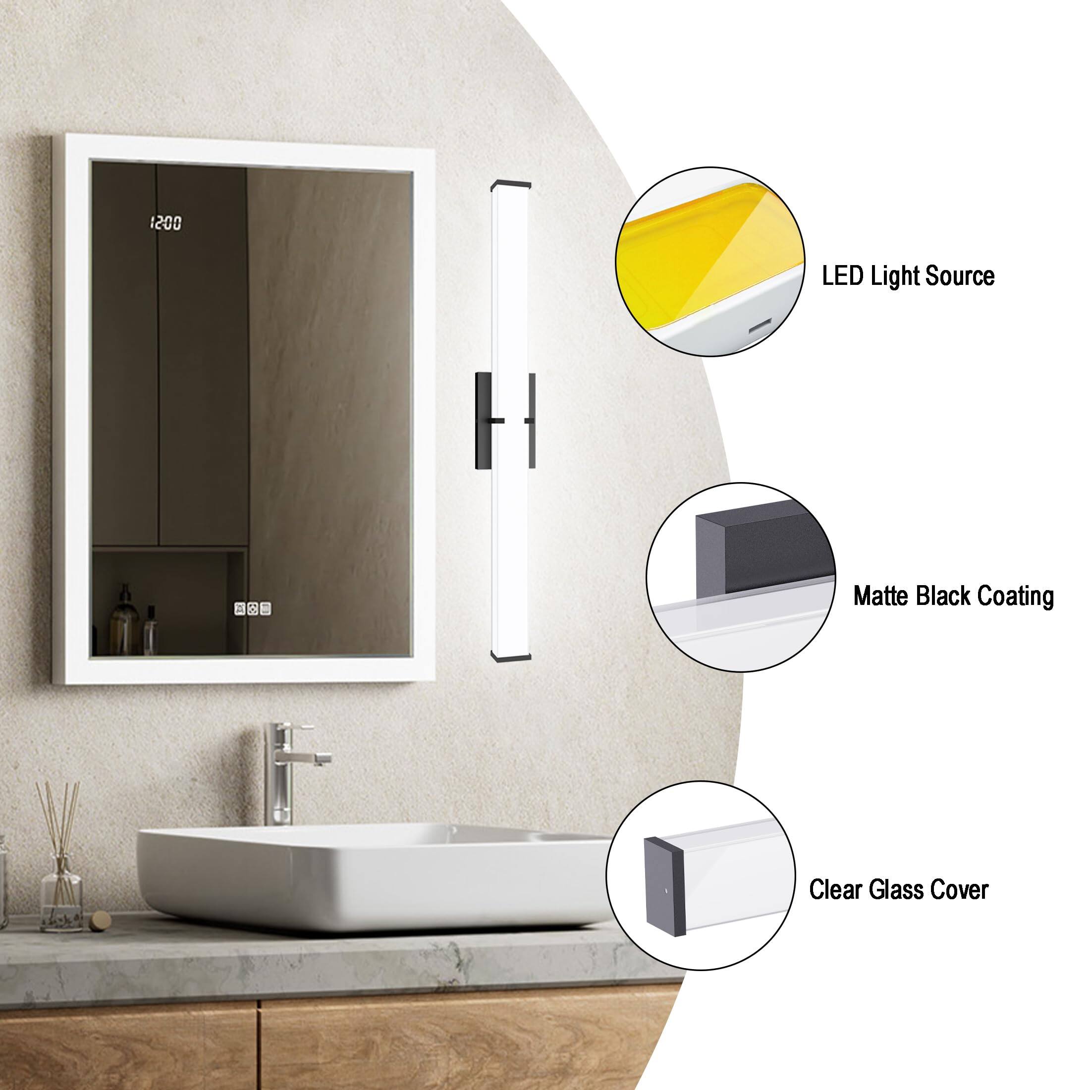 1200 LED Light Source  
Matte Black Coating  
Clear Glass Cover