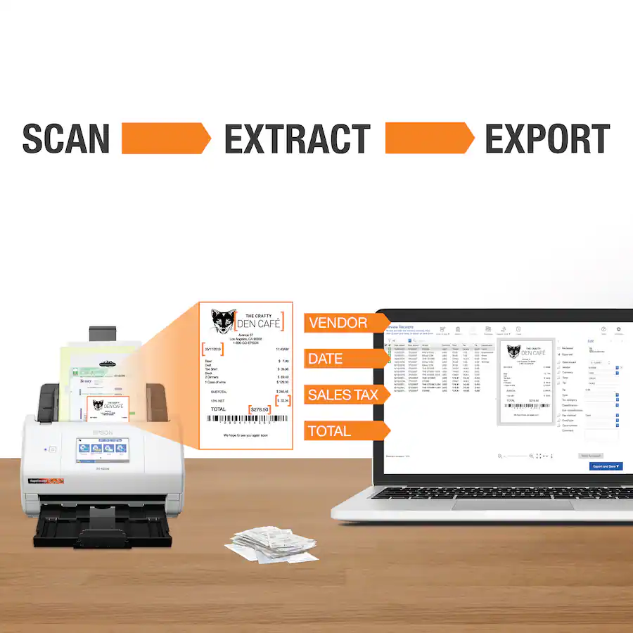 Epson RapidReceipt RR 600W Wireless Receipt and Desktop Document ...