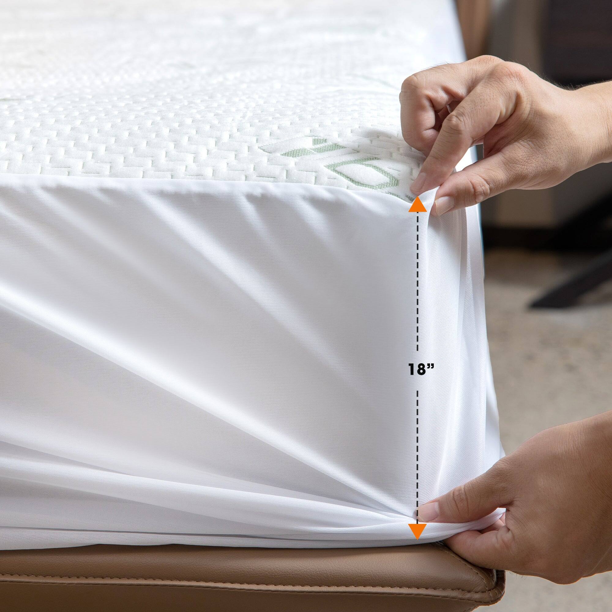 Alt View 10. Cheer Collection - Bamboo Mattress Protector - Highly Absorbent 100% Waterproof Incontinence Pad for Elderly Adults, Children and Pets - White.