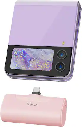 Front. iWalk - iWALK Small USB C Portable Phone Charger 4500mAh Android, iPhone 15 Power Bank Battery Pack Samsung Galaxy/Google - Pink.