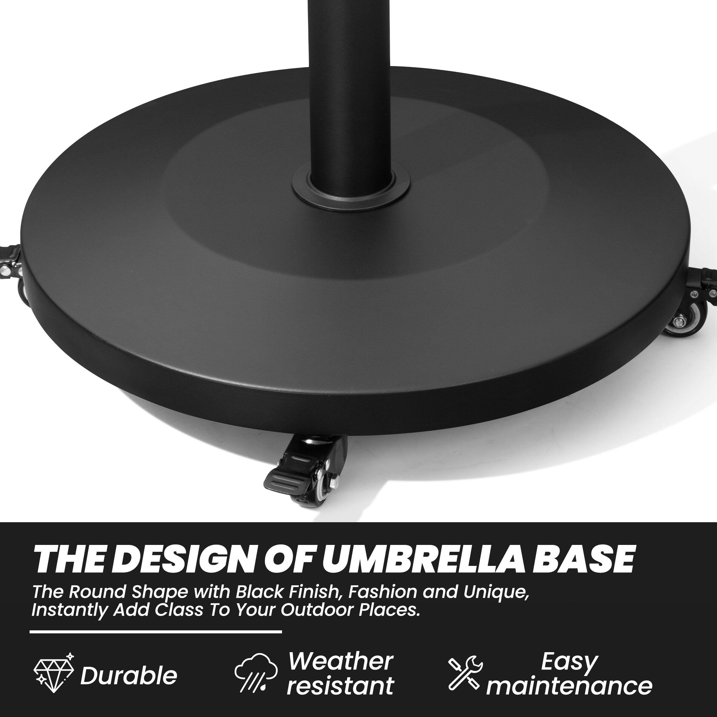 THE DESIGN OF UMBRELLA BASE

The Round Shape with Black Finish, Fashion and Unique, Instantly Add Class To Your Outdoor Places.

- Durable
- Weather resistant
- Easy maintenance