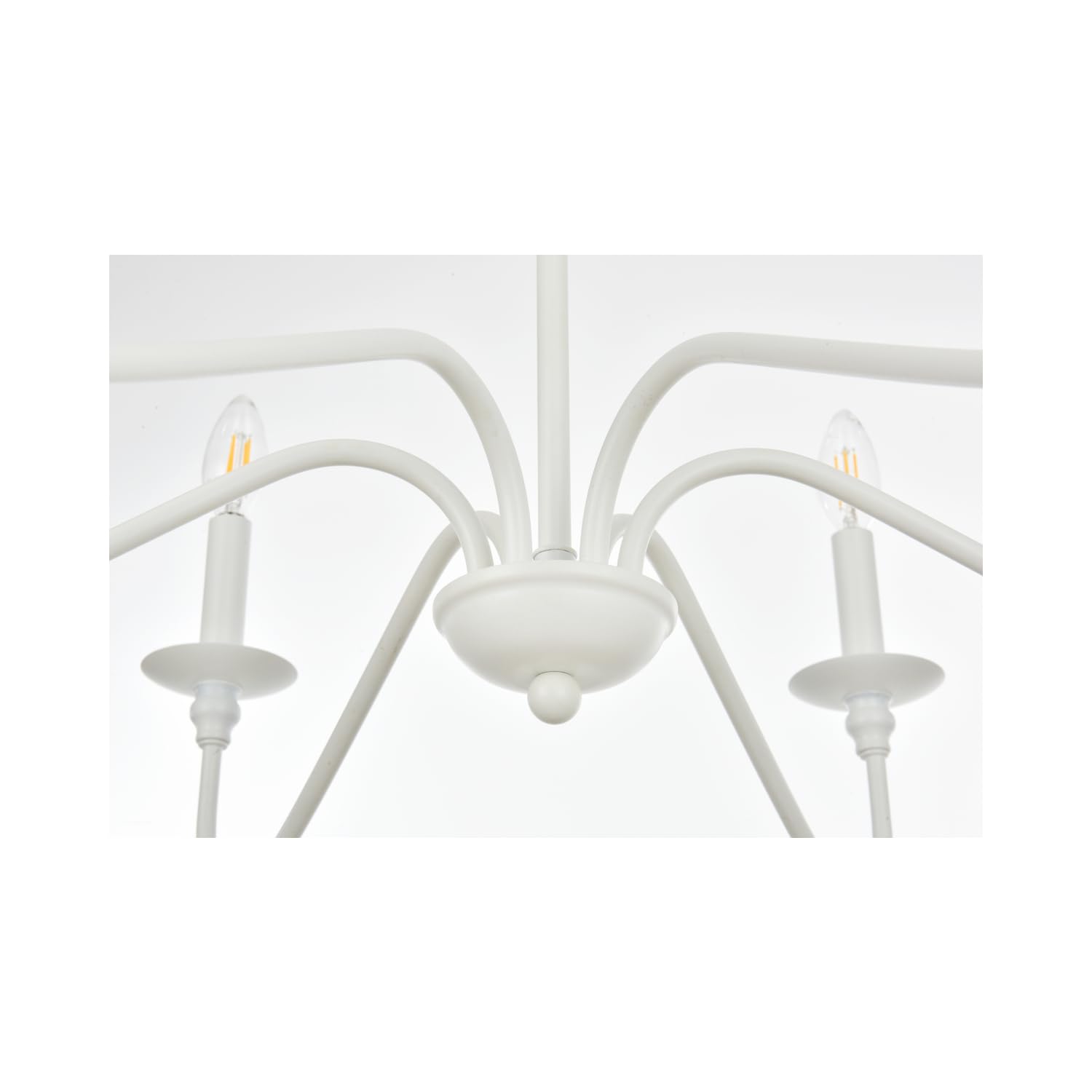 Alt View 1. Living District - Rohan 36 inch chandelier in White - White.