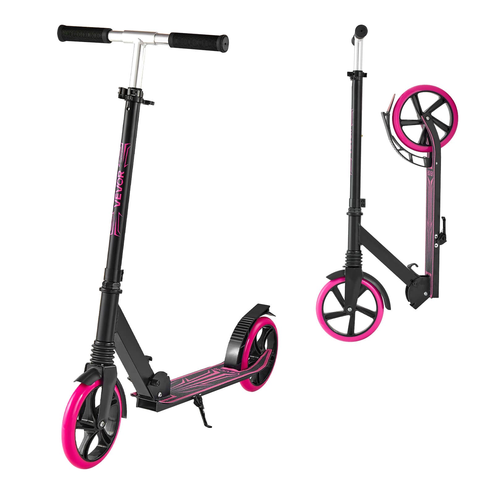 VEVOR - Kick Scooter for Kids Ages 8+, Teens & Adults, 2-Wheel Toddler Scooter with Adjustable Height Handlebar - Pink