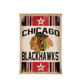 Evergreen Enterprises - Chicago Blackhawks 36" x 54" Large Canvas Wall Art Tapestry with Wood Frame - Multicolor