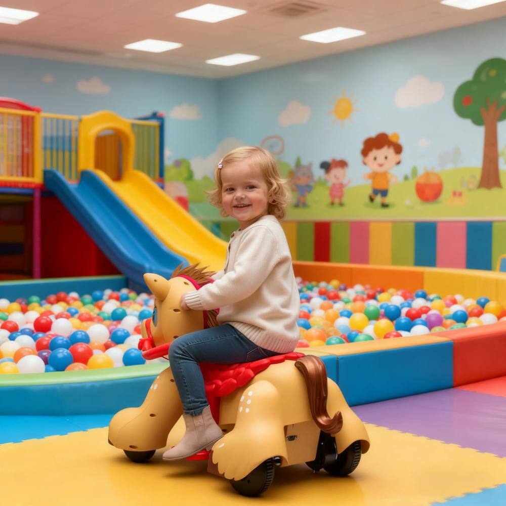 Siljoy - Ride-On Horse Toy, 12V Interactive with Sounds, Light-Up Horn, Storage Seat, for Ages 1.5‑3 Years - Brown price history on PriceWatchPro