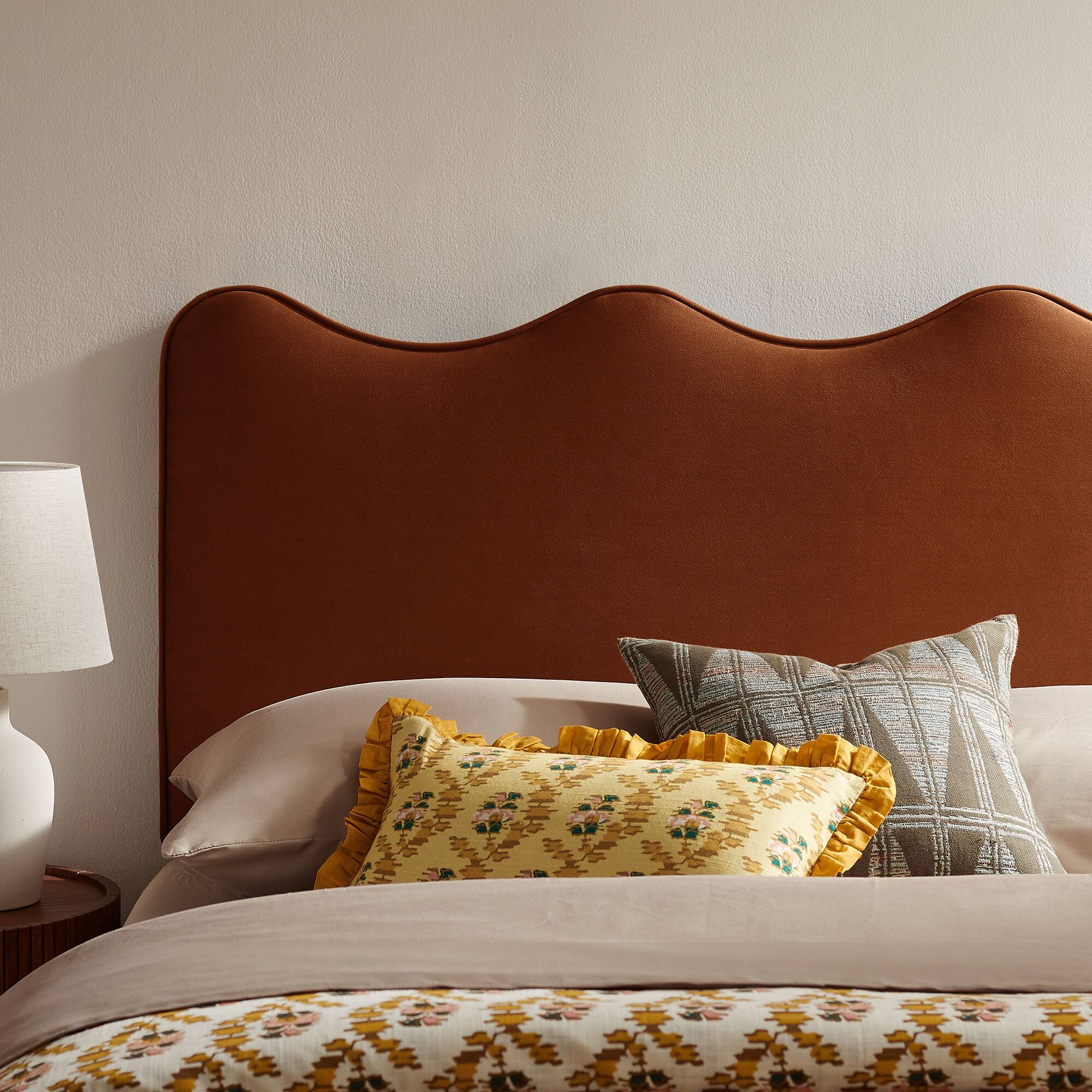 Alt View 1. Modway - Athena Upholstered Headboard by Modway - Rust.