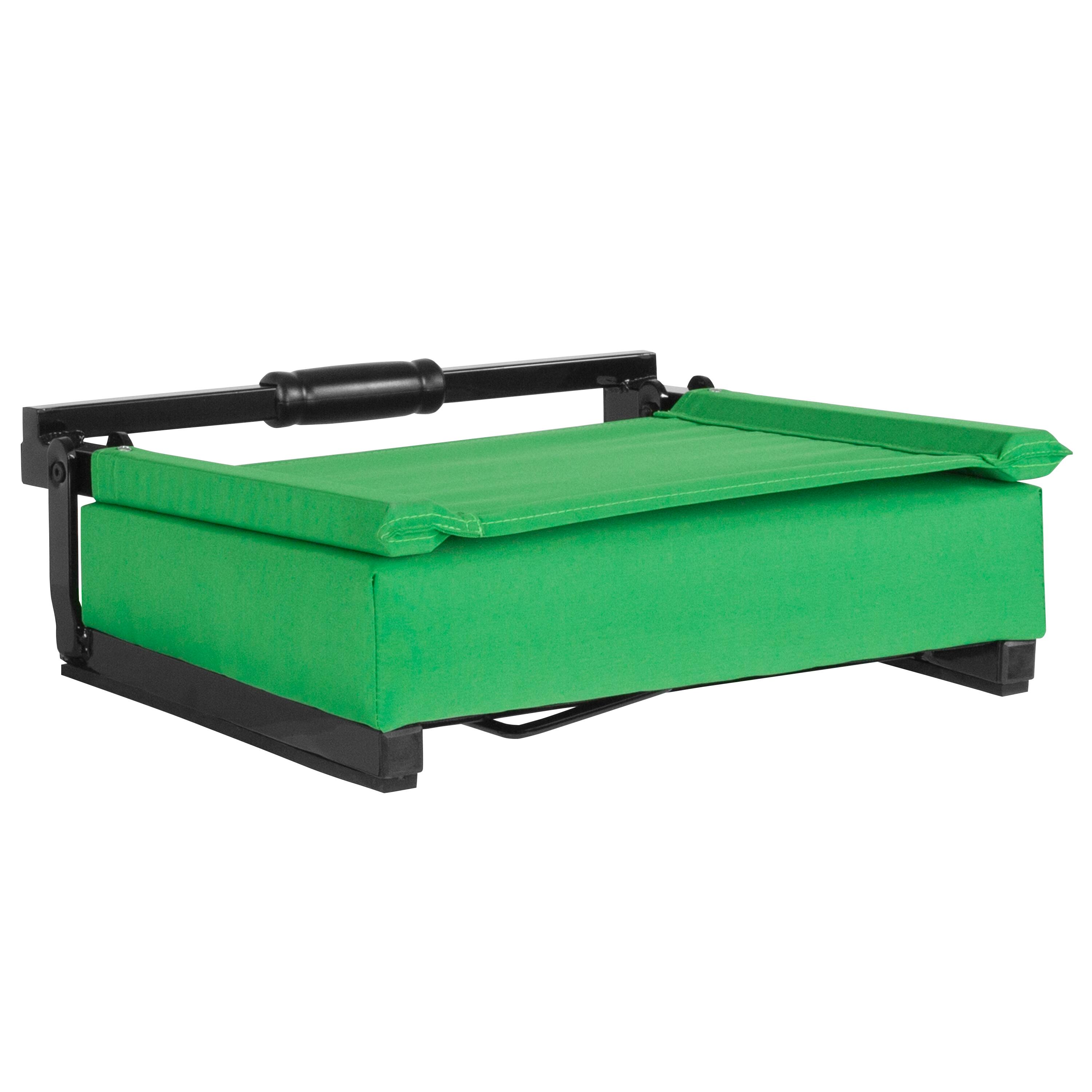 Alt View 7. Emma + Oliver - Set of 2 500 lb. Rated Lightweight Stadium Chair with Ultra-Padded Seat - Bright Green.