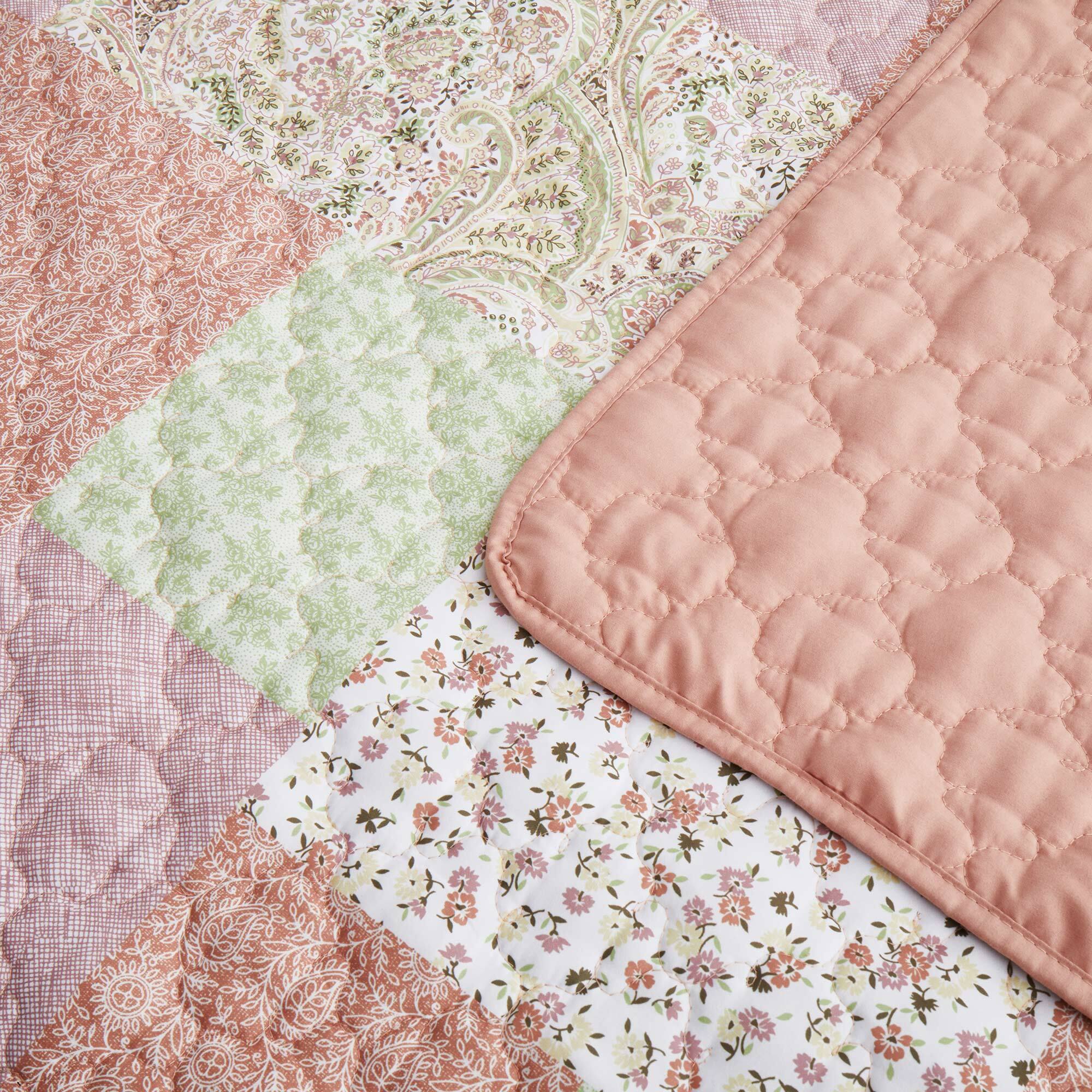 Back. Nest - Peace Nest Soft Printed Coverlet Set Floral Geometric Bedspread Modern Reversible Quilt and Shams Set - Tropical flower.