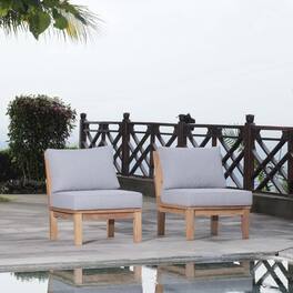 Marina 2 Piece Outdoor Patio Teak Set by Modway - Natural Gray