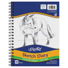 uCreate - Sketch Diary, Standard Weight, 12" x 9", 70 Sheets