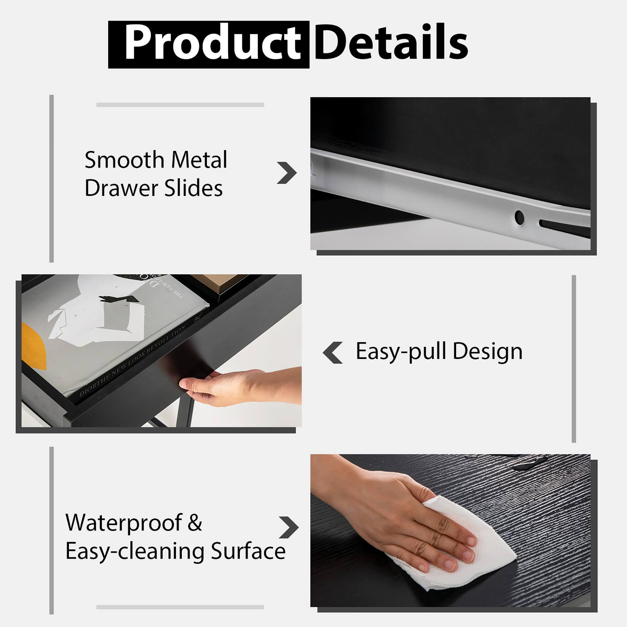 Product Details:

1. Smooth Metal Drawer Slides
2. Easy-pull Design
3. Waterproof & Easy-cleaning Surface