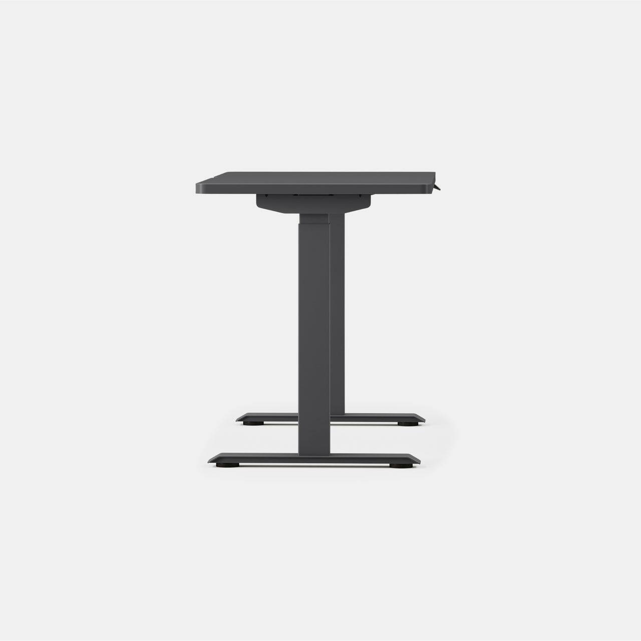 Left. Branch Furniture - Duo Standing Desk 48" – Adjustable Desk with OLED Control Panel, Frameless Design & Compact Footprint - Charcoal / Charcoal.