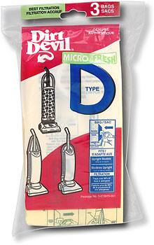 Front Large. Dirt Devil - Type D Microfresh Bag (3 Pack).