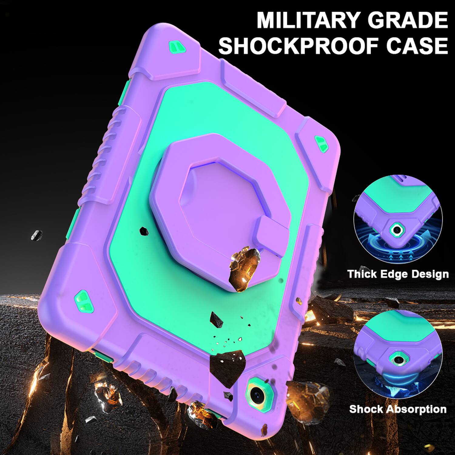 MILITARY GRADE SHOCKPROOF CASE

- Thick Edge Design
- Shock Absorption