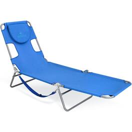 Ostrich - The Original Chaise Lounge Facedown Beach Pool Tanning Chair, Ocean - Blue
