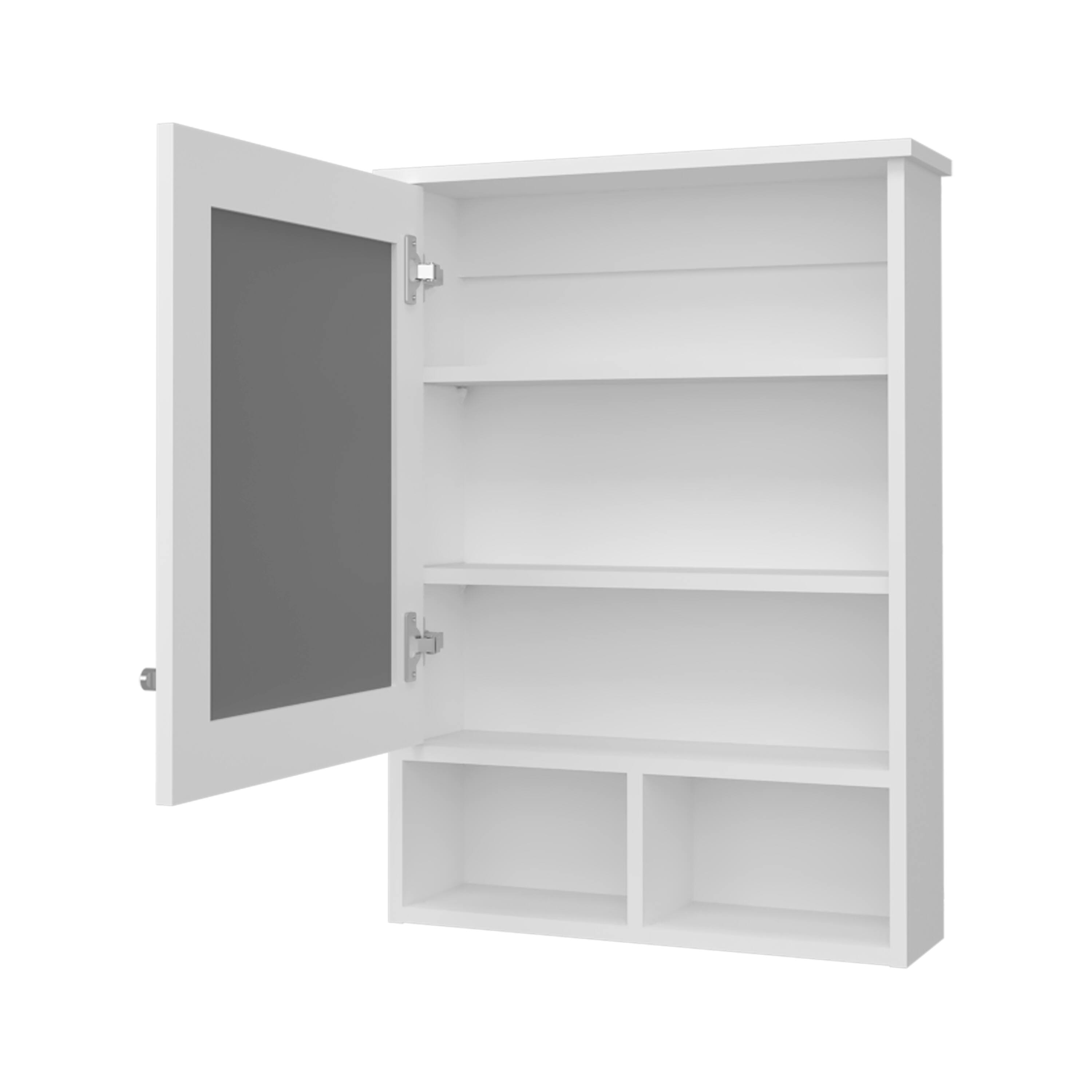 Angle. TinyHomie - Poston Medicine Cabinet With a Door And Included Mirror White - White.