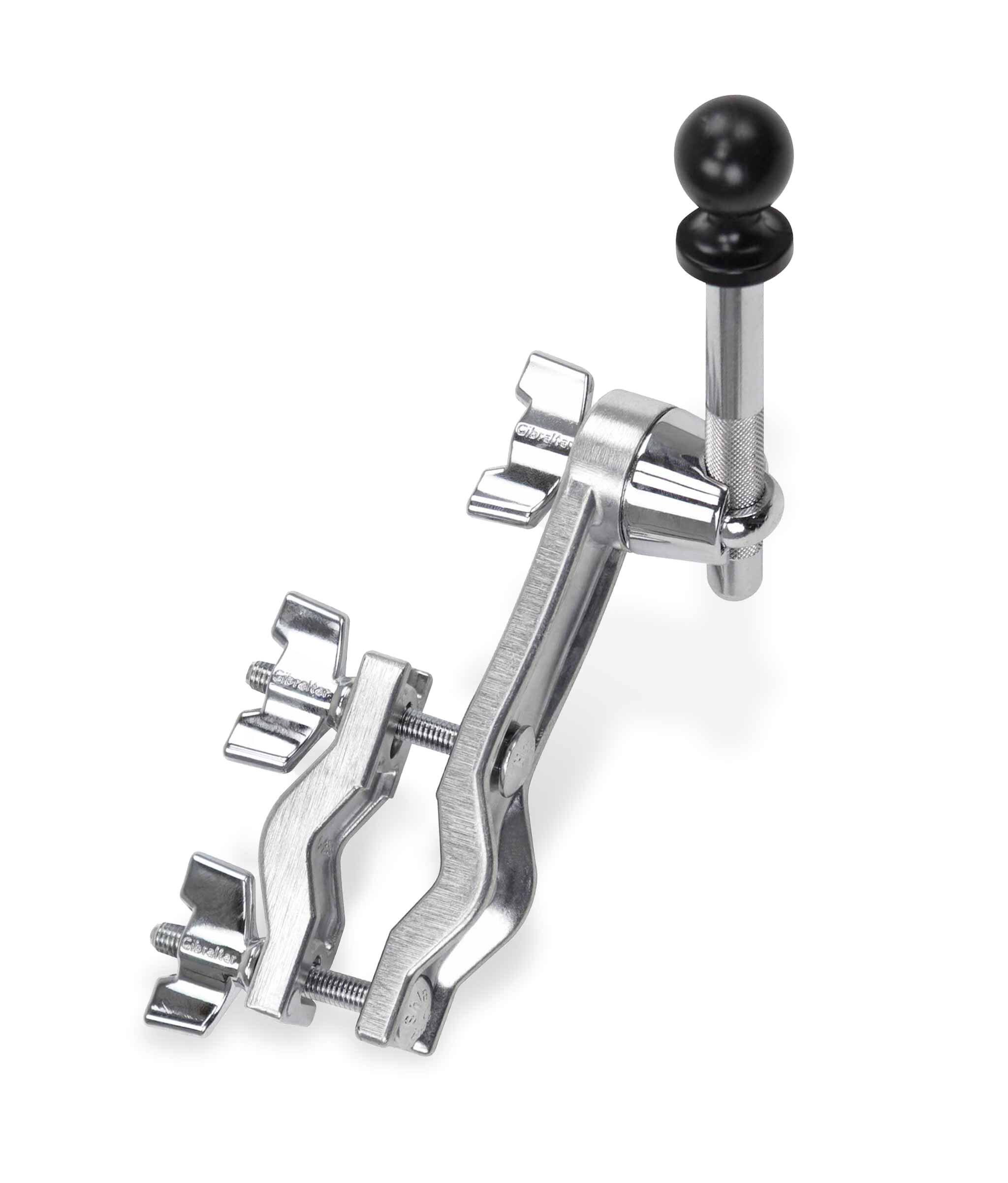 Left. Gibraltar Hardware - Dual Adjust Stand Ball Mount, Flexible, Durable, and Adjustable with Mini-Boom Arm, Drum Hardware Parts and Accessories.