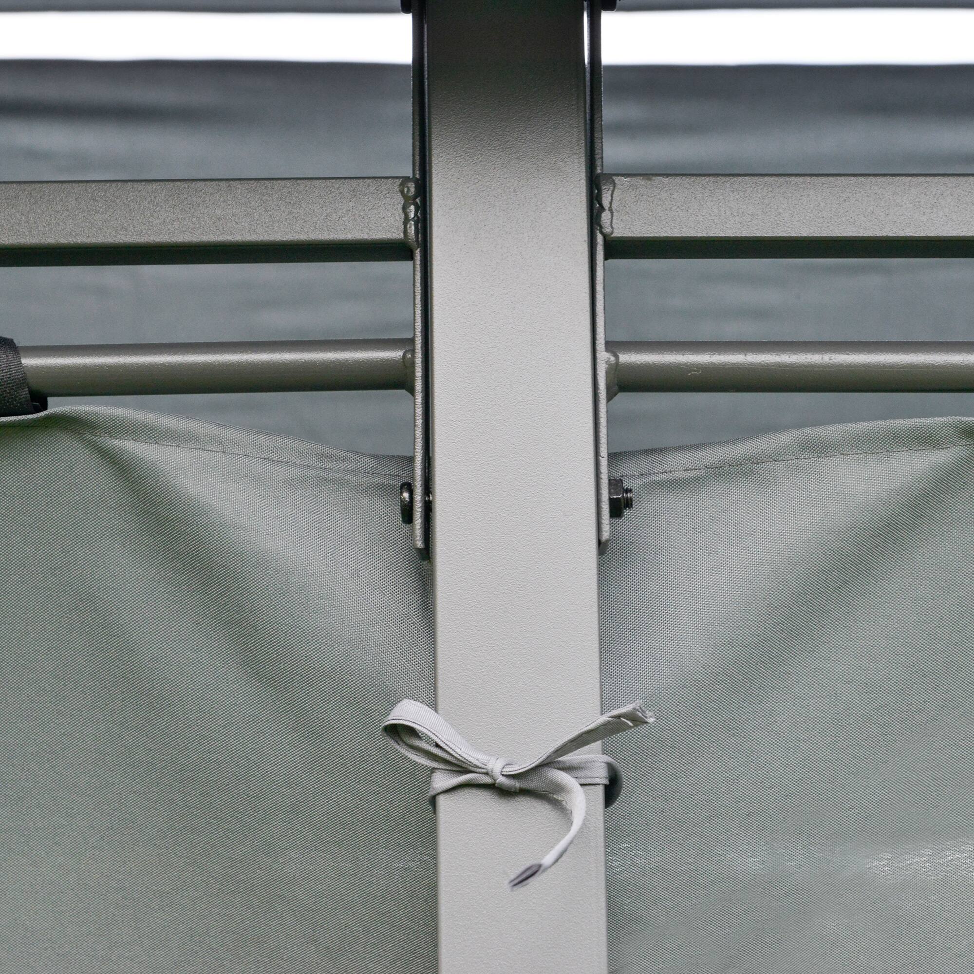 Alt View 5. Outsunny - 10' x 14' Patio Gazebo, Outdoor Gazebo Canopy Shelter with Curtains, Vented Roof, Steel Frame for Garden, Lawn - Sage and Black.