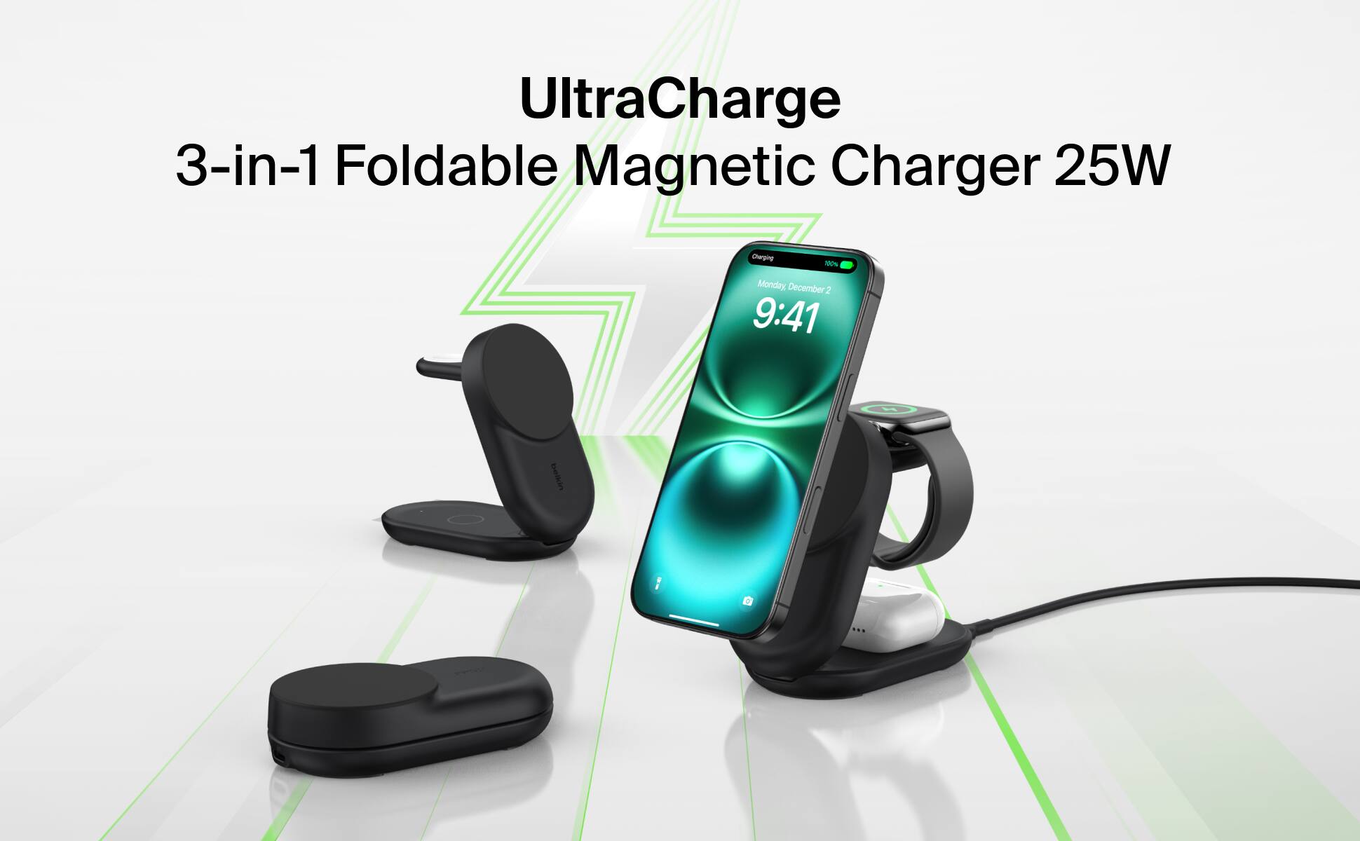 UltraCharge  
3-in-1 Foldable Magnetic Charger 25W  

Monday, December 2  
9:41