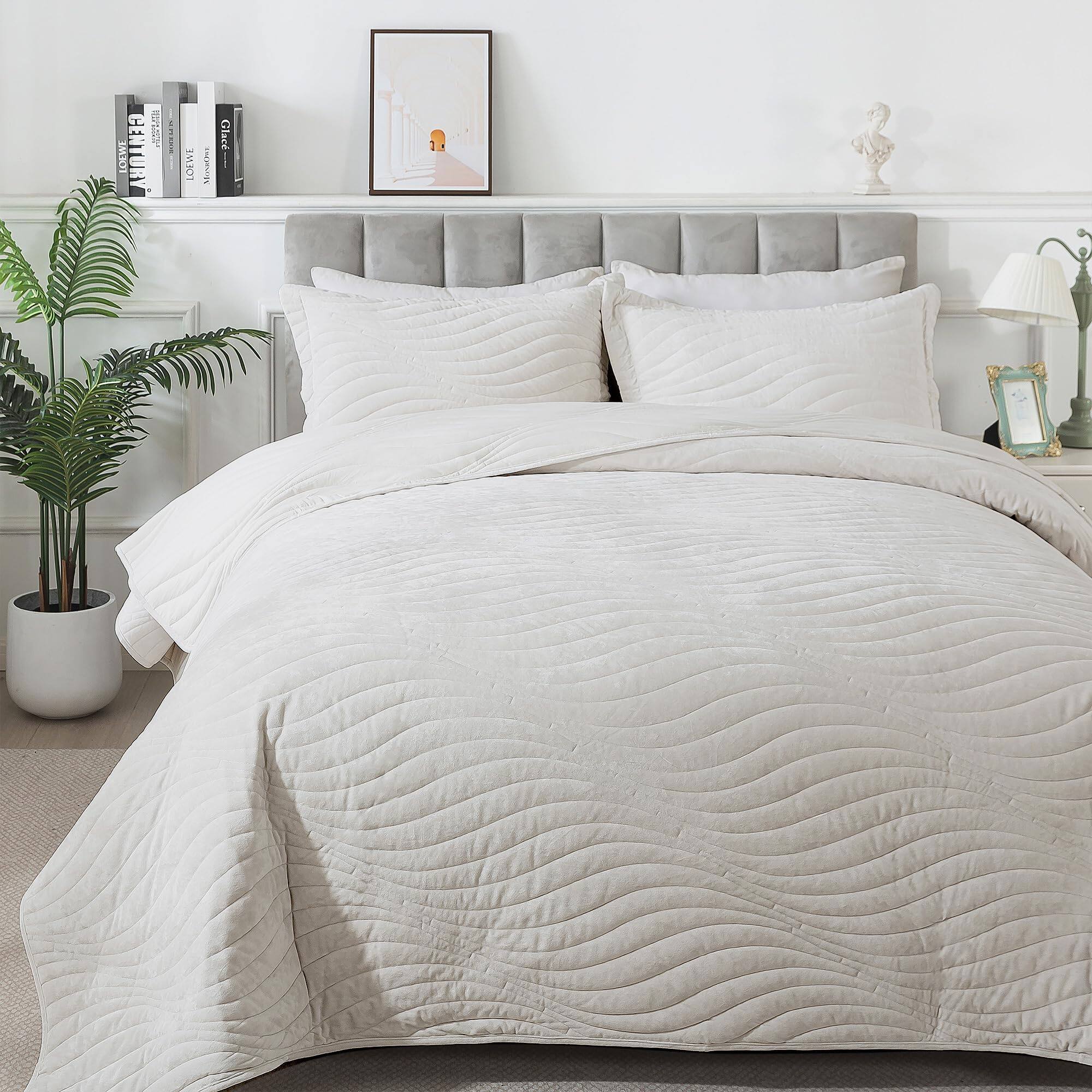 Nature White-velvet-Queen/Full-90"x96"