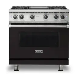 Viking - 5-Series Gas Sealed Burner Range - Onyx - Front_Zoom
