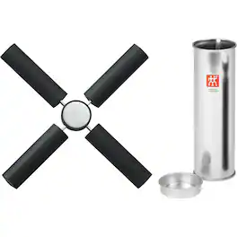 ZWILLING - TWIN Folding Trivet, Silver- Silicone with Storage Tin - Black