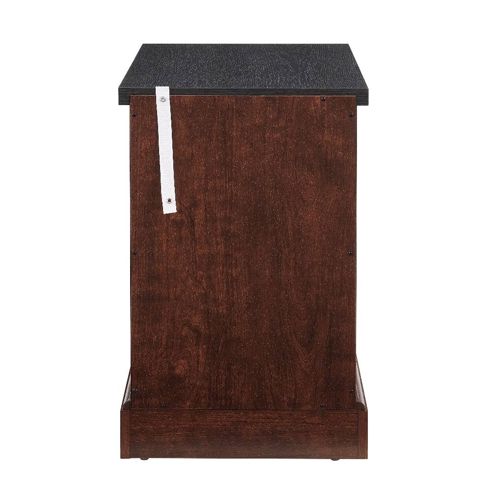 Alt View 7. Loheer - Loheer Farmhouse End Table Rustic Nightstand Oak Side Table with Barn Door Adjustable Shelf for Living Room Bedroom - Oak.