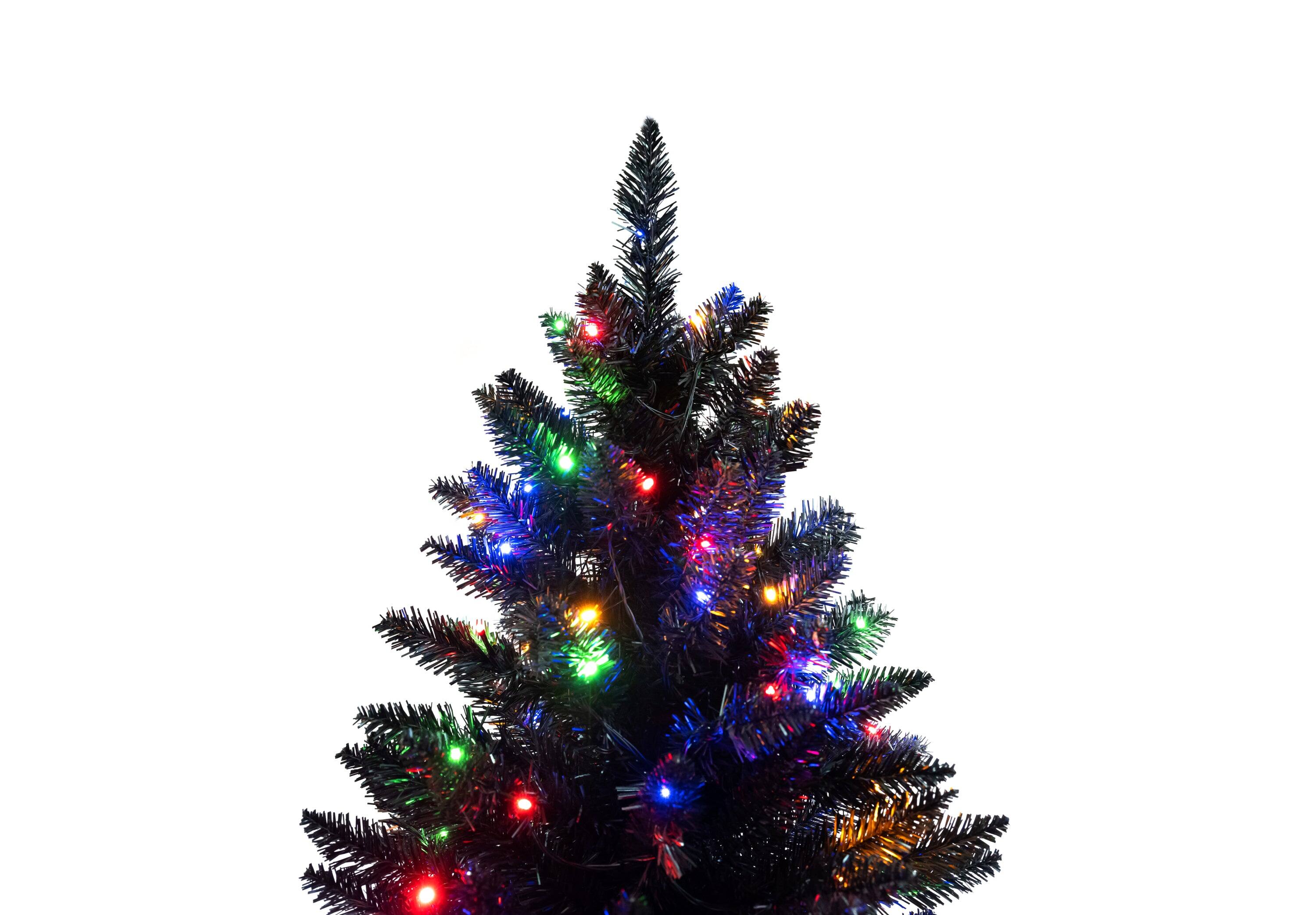 Alt View 7. Hivvago - 6FT Pre-lit Black Artificial Hinged Christmas Tree - Black.