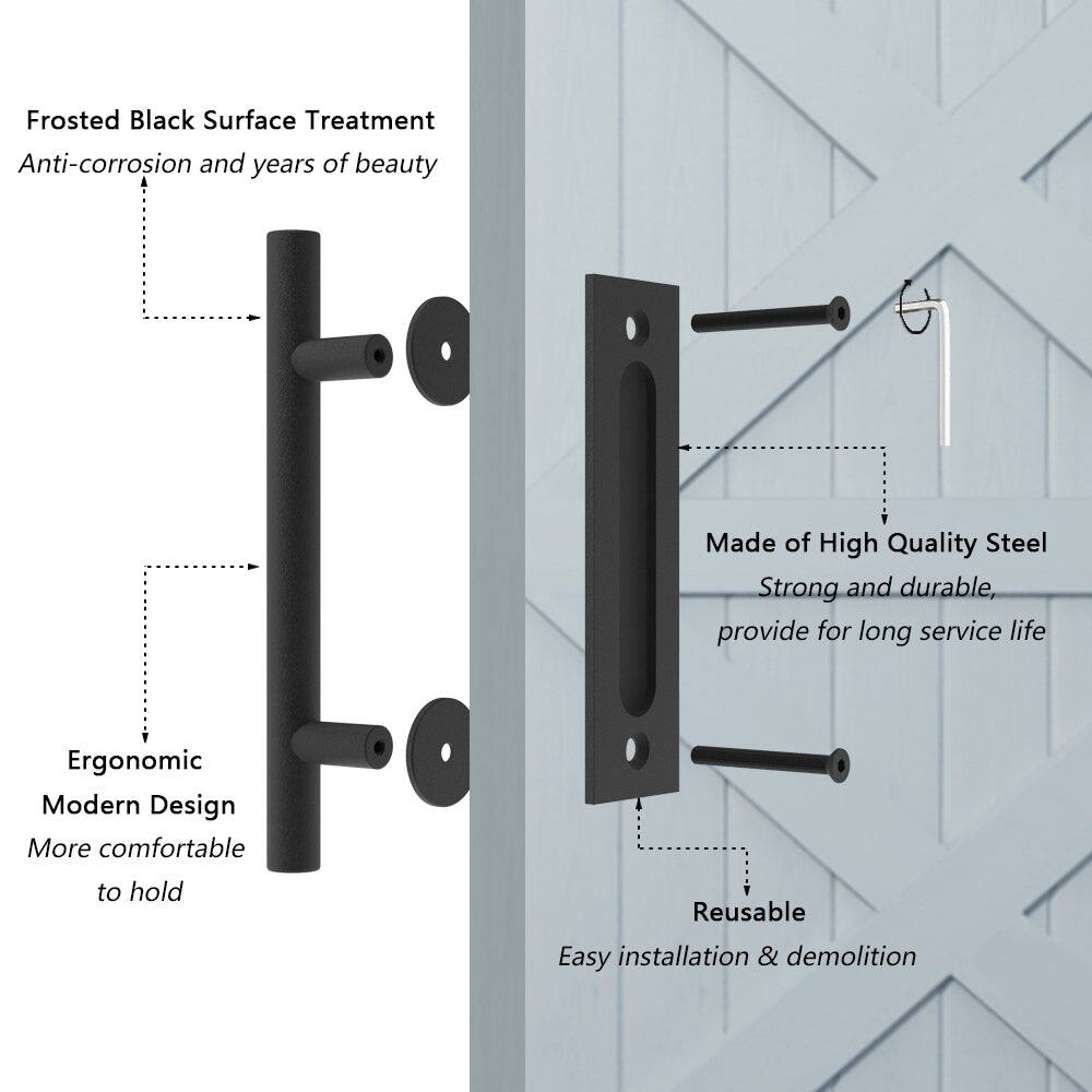 Frosted Black Surface Treatment  
Anti-corrosion and years of beauty  

Made of High Quality Steel  
Strong and durable, provide for long service life  

Ergonomic Modern Design  
More comfortable to hold  

Reusable  
Easy installation & demolition