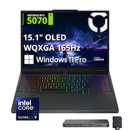 Lenovo - Upgraded - Legion 5 15.1" OLED WQXGA 165Hz Intel Core Ultra 9 275HX NVIDIA GeForce RTX 5070 Gaming Laptop 64GB RAM 2TB SSD Win11Pro - Eclipse Black